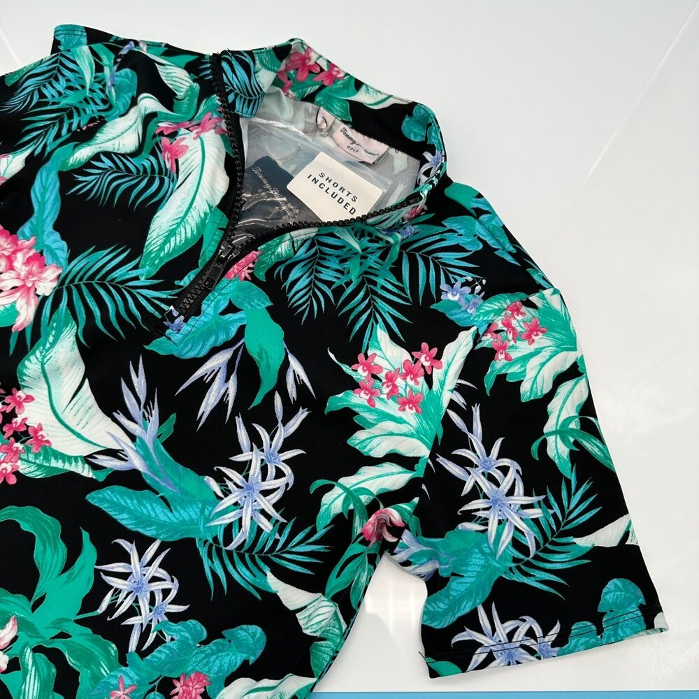 Tommy Bahama Women's 1/4 Zip Golf Dress w/ Cover Up Shorts, Size S, Jungle Print